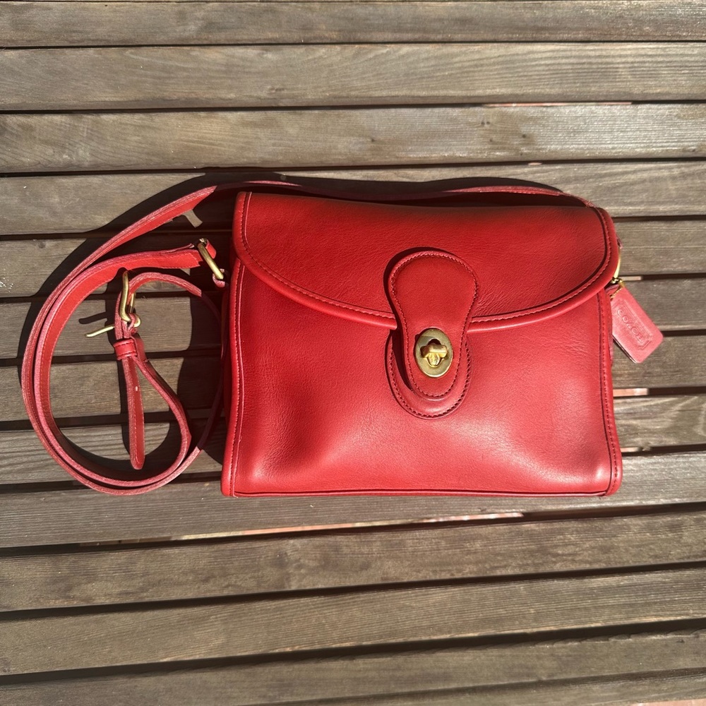 Vintage Coach Devon 9908 Red Crossbody